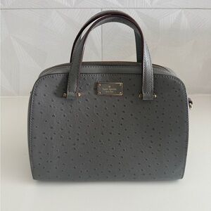 Kate Spade Ostrich Gray Leather Handbag